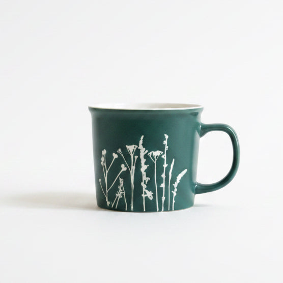 Botanical Ceramic Mug — Emerald