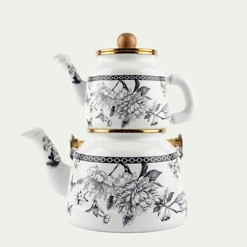Botanical Enamel Teapot Set