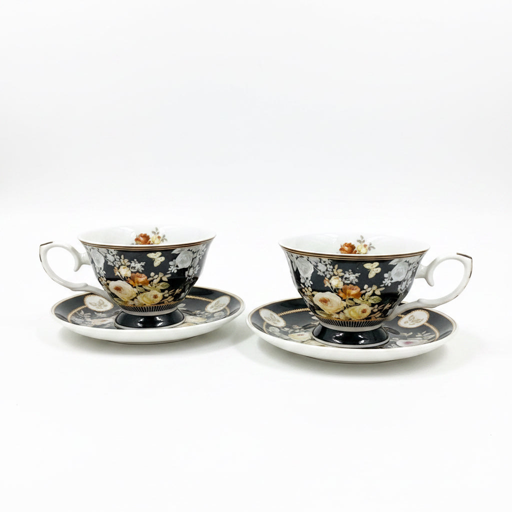 Noir Rose Tea Cup Set