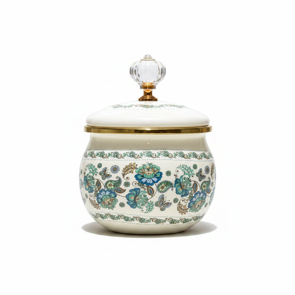 Golden Petal Blossom Sugar Bowl
