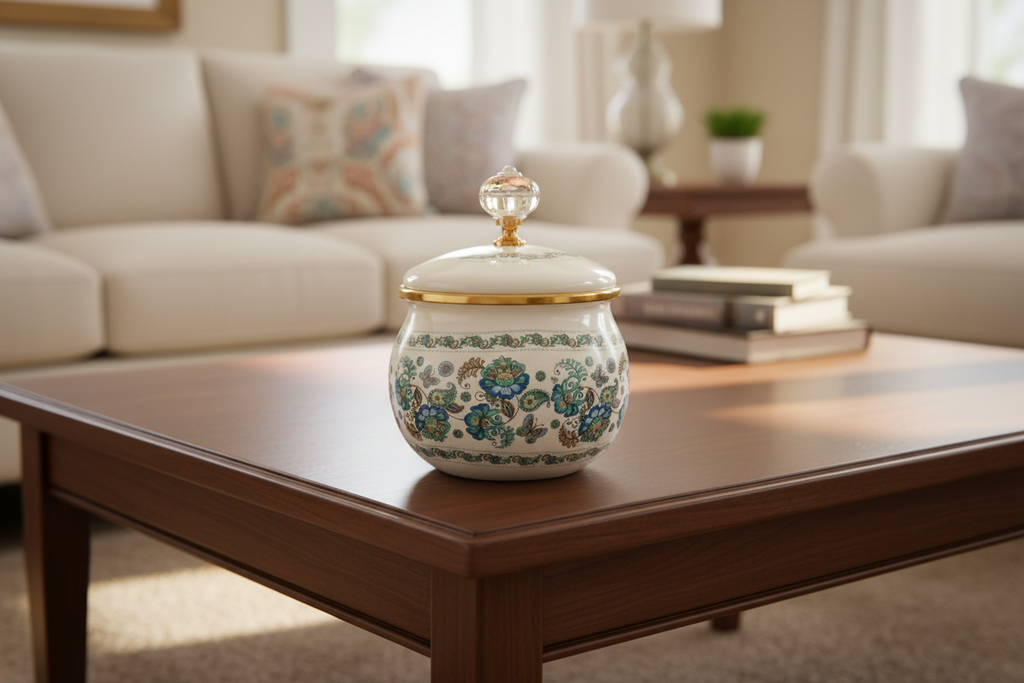 Golden Petal Blossom Sugar Bowl